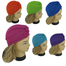 Load image into Gallery viewer, New Lady Stretchy Turban Head Wrap Band Chemo Hijab Pleated Indian Cap Hat
