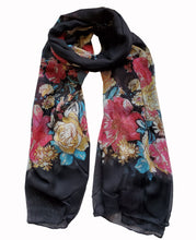 Load image into Gallery viewer, Flower Rose Scarf Lightweight Scarves for Women Girls FashionSolid
