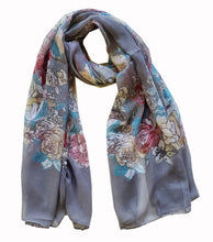 Load image into Gallery viewer, Flower Rose Scarf Lightweight Scarves for Women Girls FashionSolid
