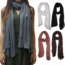 Load image into Gallery viewer, Large Scarf Wrap Ladies Shawl Girls 100% Rayon Woven Soft Scarves FashionSolid
