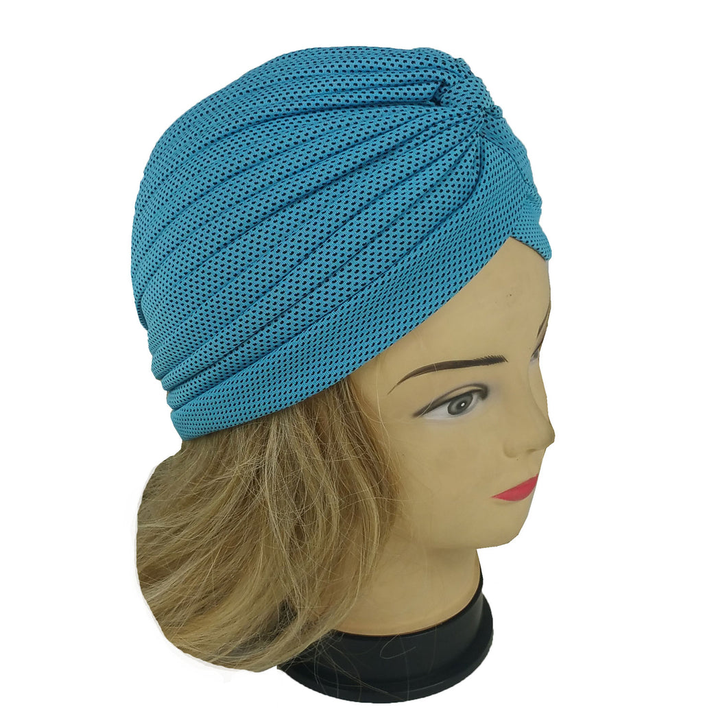 New Lady Stretchy Turban Head Wrap Band Chemo Hijab Pleated Indian Cap Hat